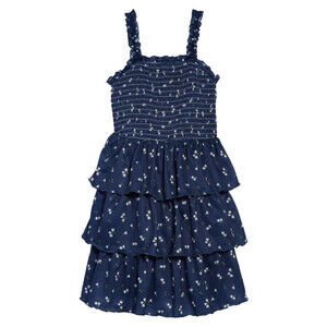 Trixxi Girl's Kids' Floral Print Smocked Tiered Dress Size L